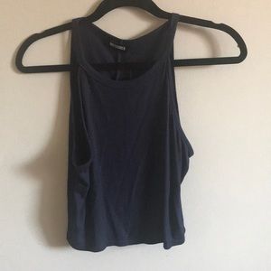 Missguided- Navy blue cropped halter top